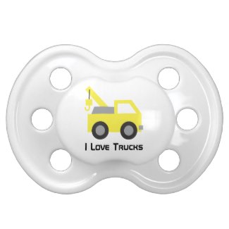 Yellow Tow Truck Baby Pacifier