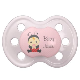 Cute Ladybug Girl Baby Pacifier