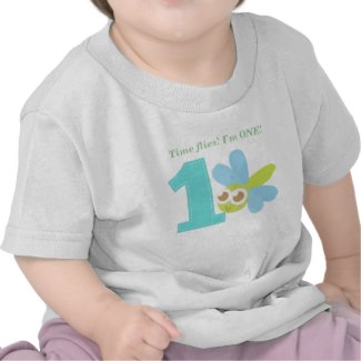 Time Flies I am One Dragonfly Baby Tee
