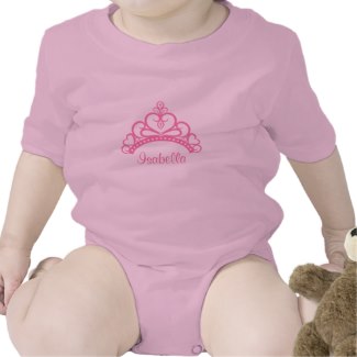 Elegant Pink Princess Tiara Crown Baby Girl Romper