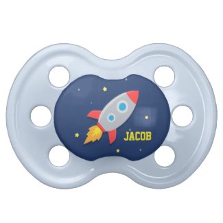 Outer Space Rocket Ship Baby Pacifier
