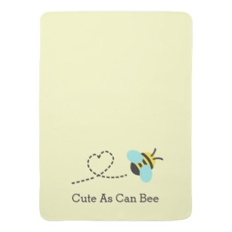 Cute Bee with Heart Trail Baby Blanket
