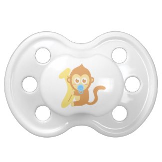 Baby Monkey with Banana Baby Pacifier