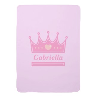 Pink Crown For Royal Princess Baby Girl Blanket