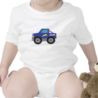 Racing Blue Monster Truck Baby Boy Clothes